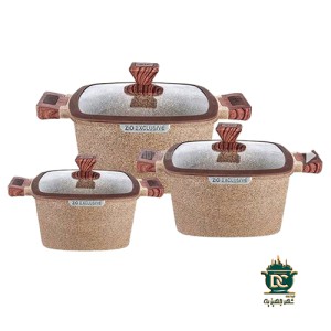 سرویس قابلمه مربع گرانیتی زیو مدل Z-30 روشن 